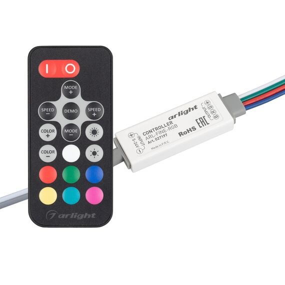 Arlight 027197 Контроллер ARL-FINE-RGB Black (5-24V, 3x2A, RF ПДУ 18кн) (Arlight, IP20 Пластик, 1 год) 027197