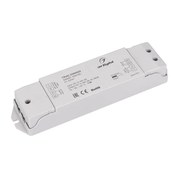 Arlight 035060 Диммер SMART-DIM105 (12-48V, 8A, TRIAC) (Arlight, IP20 Пластик, 5 лет) 035060
