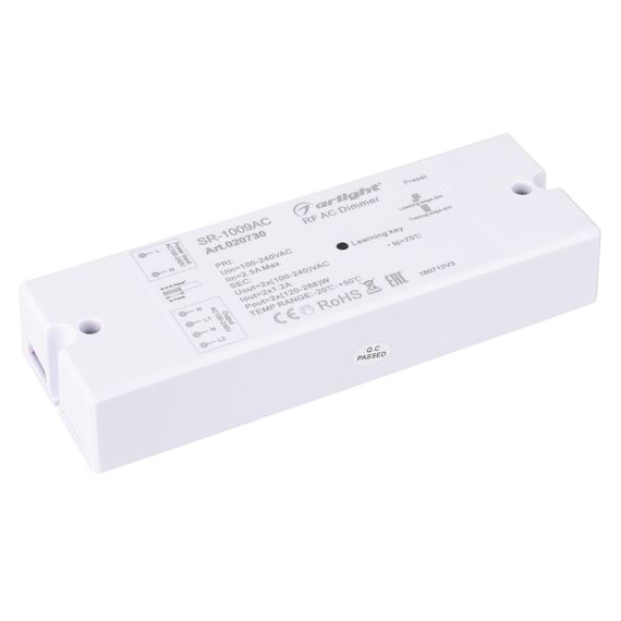 Arlight 020730 Диммер SR-1009AC (230V, 2x1,2A) (Arlight, IP20 Пластик, 3 года) 020730
