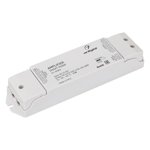 Arlight 023831 Усилитель SMART-RGBW (12-24V, 4x5A) (Arlight, IP20 Пластик, 5 лет) 023831