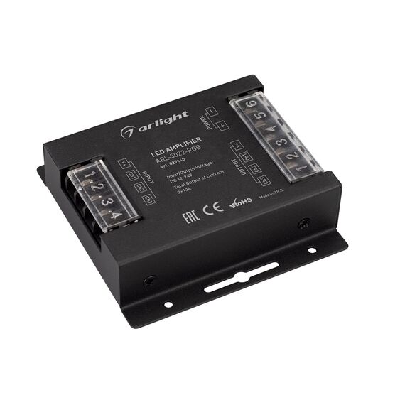 Arlight 027140 Усилитель ARL-5022-RGB (12-24V, 3x10A, 360-720W) (Arlight, IP20 Металл, 3 года) 027140