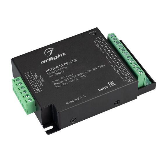 Arlight 028298 Усилитель SMART-RGBW (12-24V, 4x8A) (Arlight, IP20 Металл, 5 лет) 028298