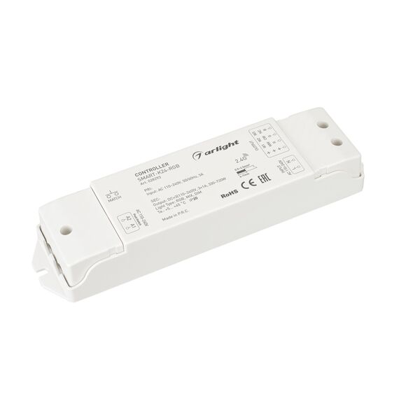 Arlight 028293 Контроллер SMART-K24-RGB (230V, 3x1A, 2,4G) (Arlight, IP20 Пластик, 5 лет) 028293
