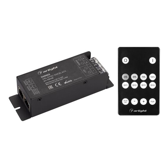 Arlight 035135 Диммер ARL-SYNC-DIM Black (12-24V, 1x25A, ПДУ 14кн, RF, RJ45) (Arlight, IP20 Металл, 3 года) 035135