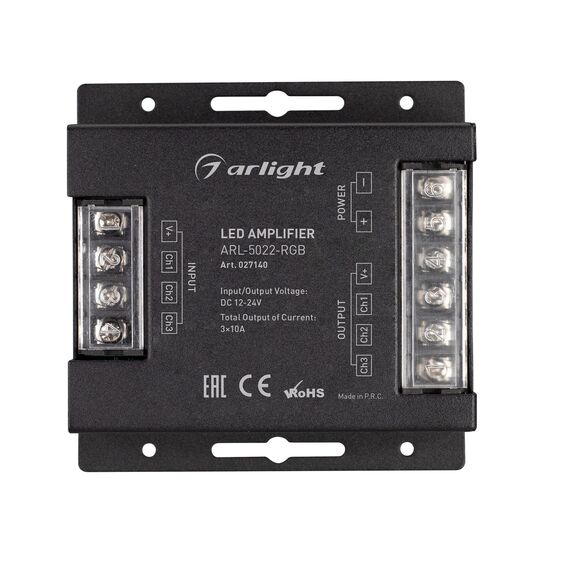 Arlight 027140 Усилитель ARL-5022-RGB (12-24V, 3x10A, 360-720W) (Arlight, IP20 Металл, 3 года) 027140, изображение 4