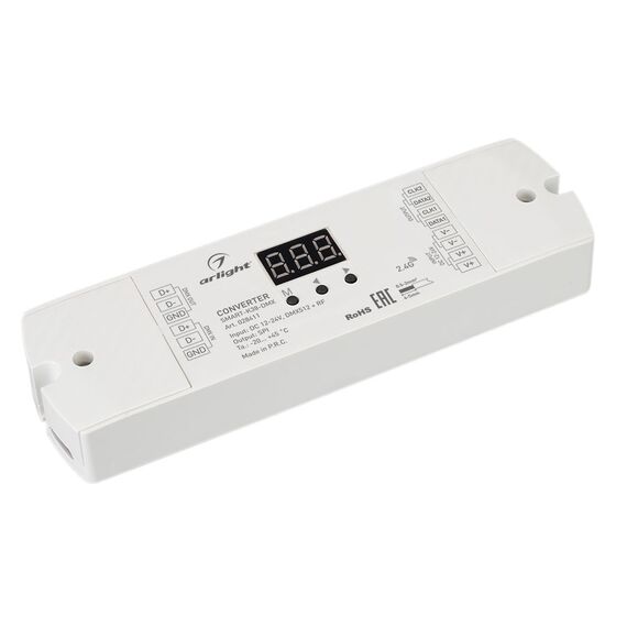 Arlight 028411 Конвертер SMART-K38-DMX (12-24V, SPI, 2,4G) (Arlight, IP20 Пластик, 5 лет) 028411
