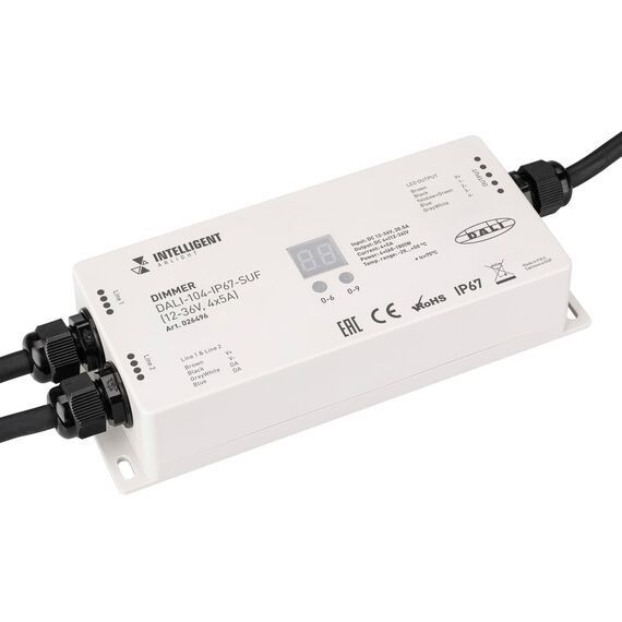 Arlight 026496 INTELLIGENT ARLIGHT Диммер DALI-104-IP67-SUF (12-36V, 4x5A) (IARL, IP67 Пластик, 3 года) 026496