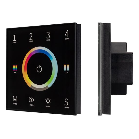 Arlight 028322 Панель Sens SMART-P67-MULTI Black (230V, 4 зоны, 2,4G) (Arlight, IP20 Пластик, 5 лет) 028322