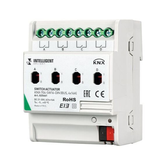 Arlight 025661 INTELLIGENT ARLIGHT Релейный модульNX-704-SW16-DIN (BUS, 4x16A) (Arlight, IP20 Пластик, 2 года) 025661
