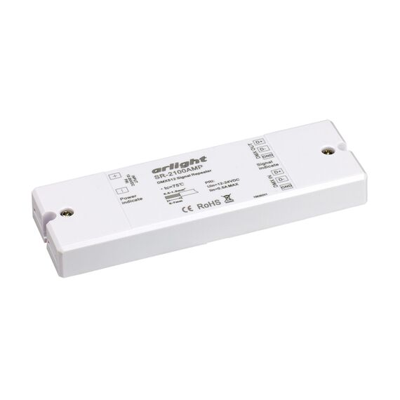 Arlight 019460 Усилитель DMX-сигнала SR-2100AMP (12-24V, 1CH) (Arlight, IP20 Пластик, 3 года) 019460