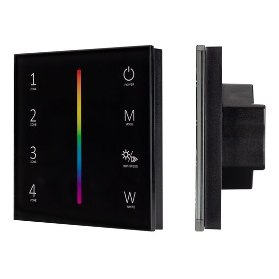 Arlight 027104 Панель Sens SMART-P30-RGBW Black (230V, 4 зоны, 2,4G) (Arlight, IP20 Пластик, 5 лет) 027104