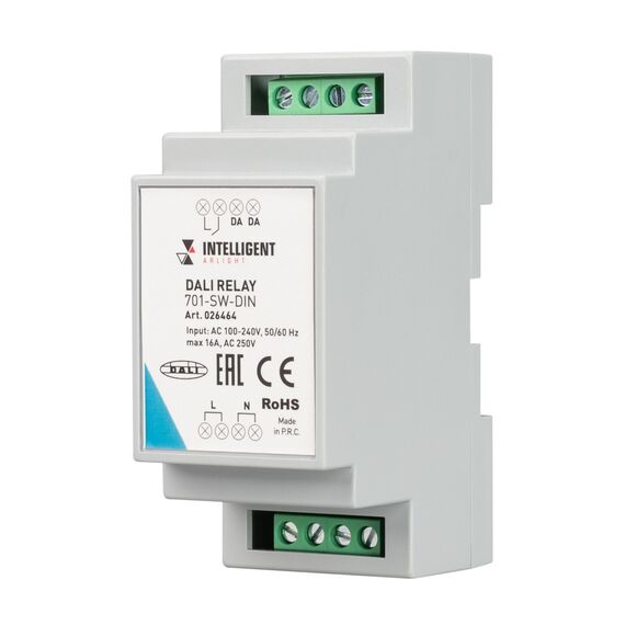 Arlight 026464 INTELLIGENT ARLIGHT Релейный модуль DALI-701-SW-DIN (BUS, 16A) (IARL, DIN-рейка) 026464