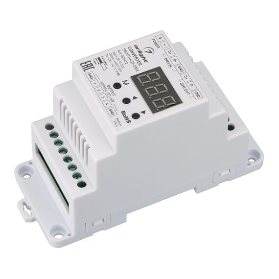 Arlight 028412 Конвертер SMART-K39-DMX (12-24V, 0/1-10V, DIN) (Arlight, Металл) 028412