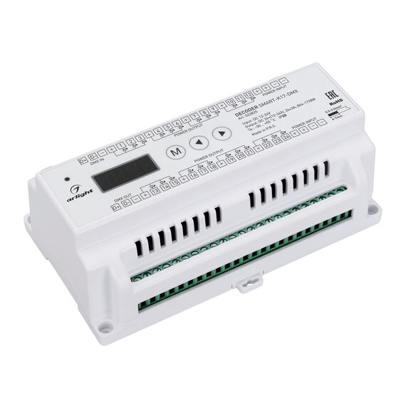 Arlight 023825 Декодер SMART-K17-DMX (12-24V, 24x3A) (Arlight, IP20 Пластик, 5 лет) 023825