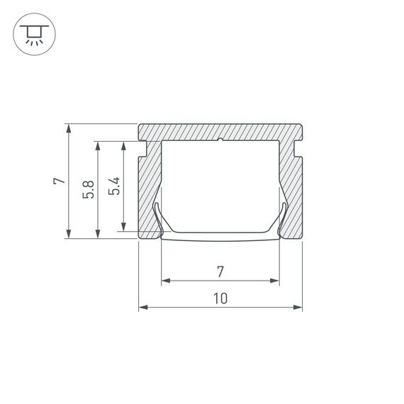 Arlight 045493 Профиль PIK-1007-3000 ANOD (Arlight, Алюминий) 045493, изображение 5