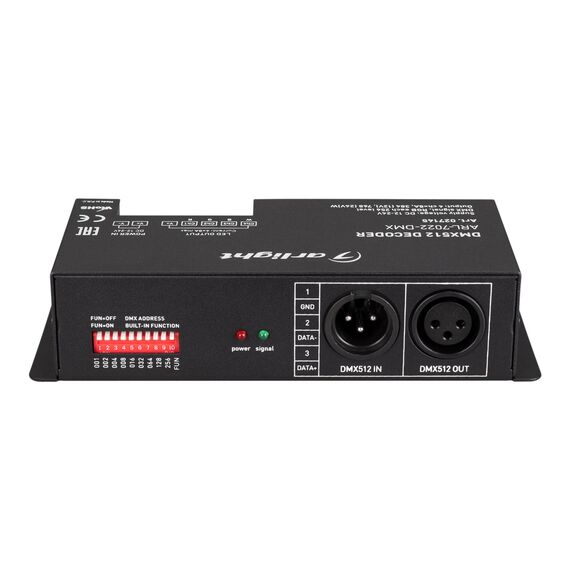 Arlight 027145 Декодер ARL-7022-DMX (12-24V, 4x8A, DMX512, XLR3) (Arlight, IP20 Металл, 3 года) 027145, изображение 4