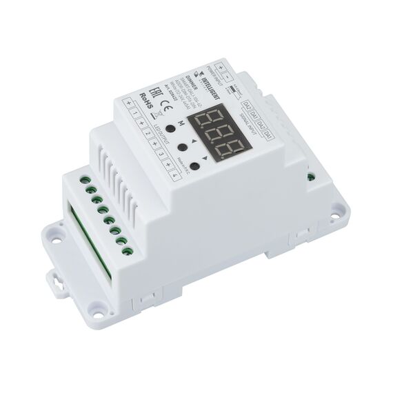 Arlight 028422 INTELLIGENT ARLIGHT Диммер SMART-DALI-104-62-ADDR-DIM-DT6-DIN White (12-24V, 4x5A) (IARL, IP20 Пластик, 5 лет) 028422