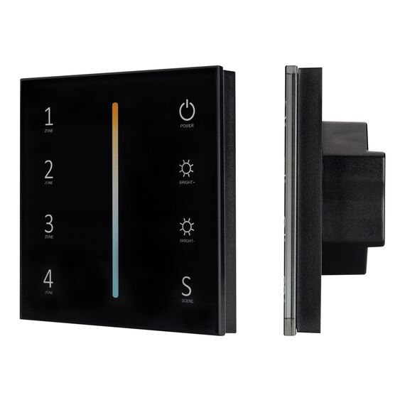 Arlight 028137 Панель Sens SMART-P43-MIX Black (230V, 4 зоны, 2,4G) (Arlight, IP20 Пластик, 5 лет) 028137, изображение 2