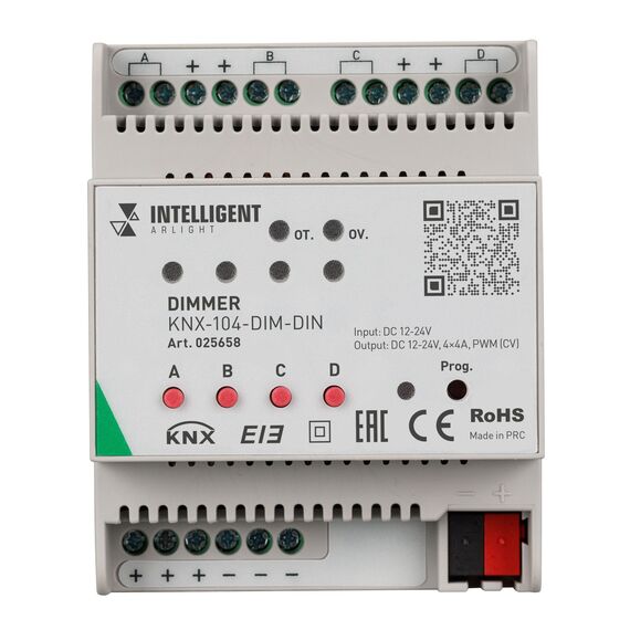 Arlight 025658 INTELLIGENT ARLIGHT ДиммерNX-104-DIM-DIN (12-24V, 4x4A) (IARL, IP20 Пластик, 2 года) 025658, изображение 4