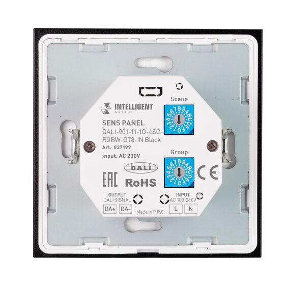 Arlight 037199 INTELLIGENT ARLIGHT Сенсорная панель DALI-901-11-1G-4SC-RGBW-DT8-IN Black (BUS/230V) (IARL, IP20 Пластик, 3 года) 037199, изображение 6