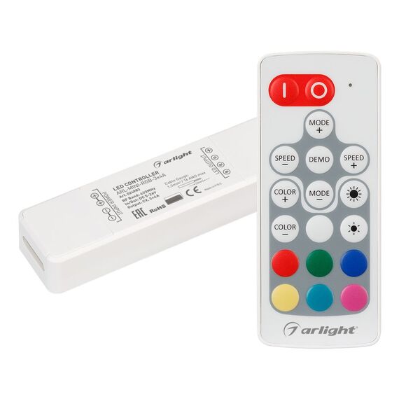 Arlight 024983 Контроллер ARL-MINI-RGB-3x4A (5-24V, RF ПДУ 18кн) (Arlight, IP20 Пластик, 1 год) 024983