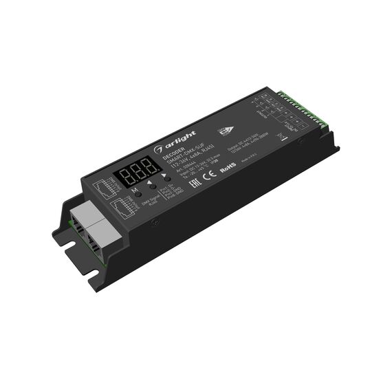 Arlight 028444 Декодер SMART-DMX-SUF (12-36V, 4x8A, RJ45) (Arlight, IP20 Металл, 5 лет) 028444