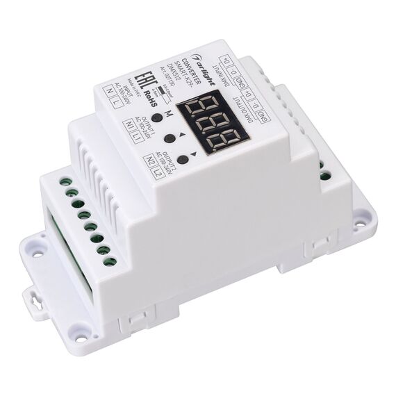 Arlight 027130 Конвертер SMART-K29-DMX512 (230V, 2x1,2A, TRIAC, DIN) (Arlight, Пластик) 027130