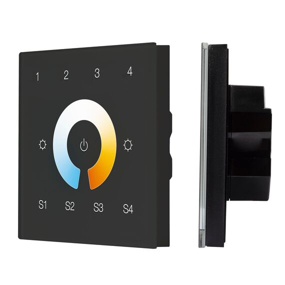 Arlight 037197 INTELLIGENT ARLIGHT Сенсорная панель DALI-901-11-4G-4SC-MIX-DT8-IN Black (BUS/230V) (IARL, IP20 Пластик, 3 года) 037197