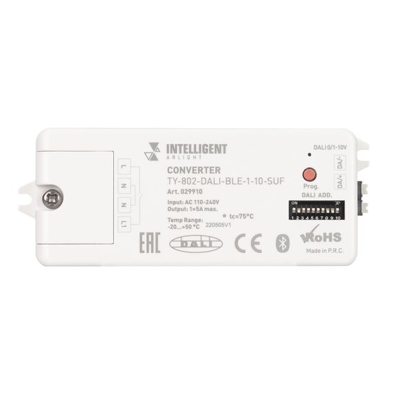 Arlight 029910 INTELLIGENT ARLIGHT Конвертер TY-802-DALI-BLE-1-10-SUF (230V, 10A, DALI, 0-10V) (IARL, IP20 Пластик, 3 года) 029910, изображение 4