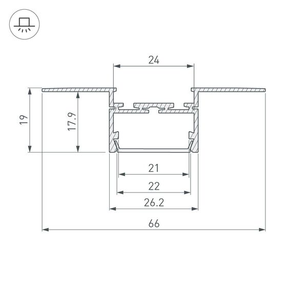 Arlight 033693 Профиль PLS-LOCK-H19-T-HIDE-2000 (Arlight, Алюминий) 033693, изображение 4