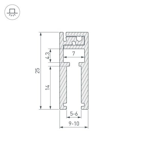 Arlight 019193 Профиль LUS-GLASS-56-2000 ANOD (Arlight, Алюминий) 019193, изображение 6