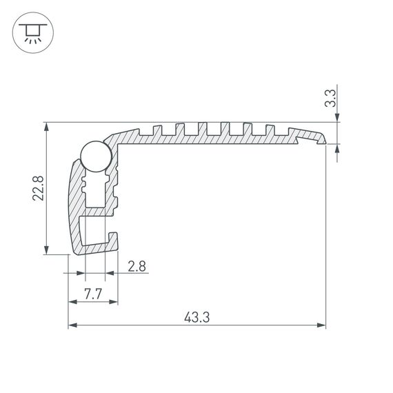 Arlight 019195 Профиль STEP-MINI-2000 ANOD (Arlight, Алюминий) 019195, изображение 7