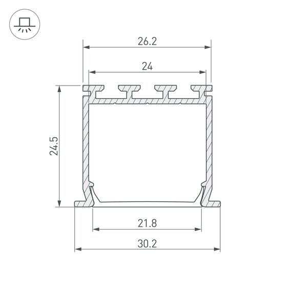 Arlight 016446 Профиль PLS-LOCK-H25-FS-2000 ANOD (Arlight, Алюминий) 016446, изображение 6
