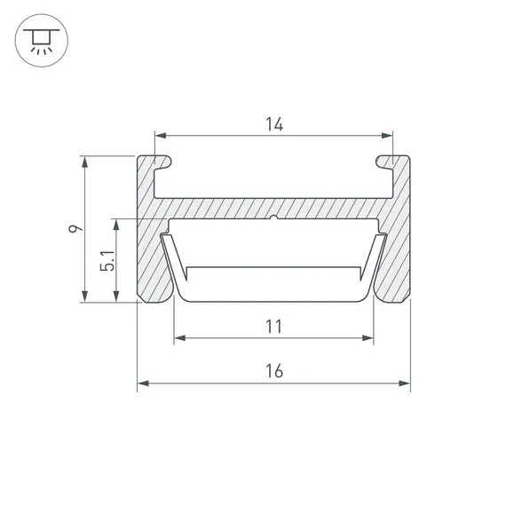 Arlight 026458 Профиль MIC-H-2000 ANOD (Arlight, Алюминий) 026458, изображение 3