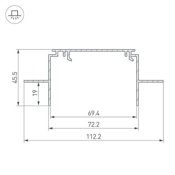 Arlight 019885 Профиль-держатель TEK-POWER-RW70F-GH16-2000 (Arlight, Алюминий) 019885, изображение 3