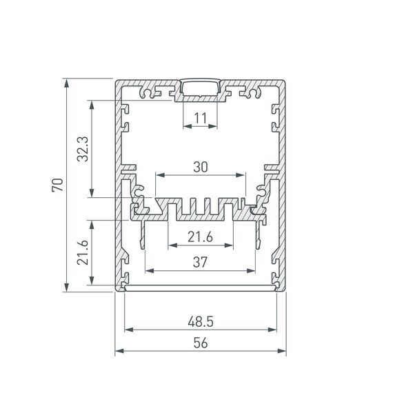 Arlight 030303 ПрофильLUS-POWER-W50-2000 ANOD (Arlight, Алюминий) 030303, изображение 5