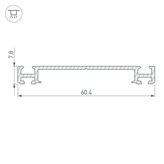 Arlight 019870 Профиль-держатель PHS-3X-BASE-H7,8-2000 ANOD (Arlight, Алюминий) 019870, изображение 4