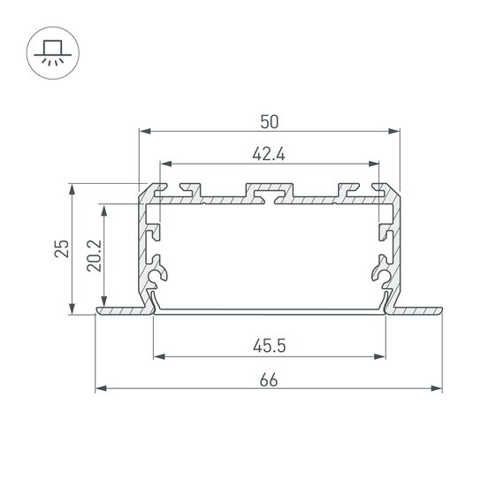 Arlight 028919 ПрофильLUS-POWER-W50-FS-2000 ANOD (Arlight, Алюминий) 028919, изображение 5