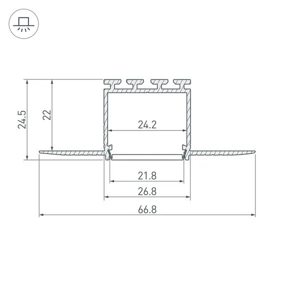 Arlight 044851 Профиль PLS-LOCK-H25-F-HIDE-3000 (Arlight, Алюминий) 044851, изображение 5