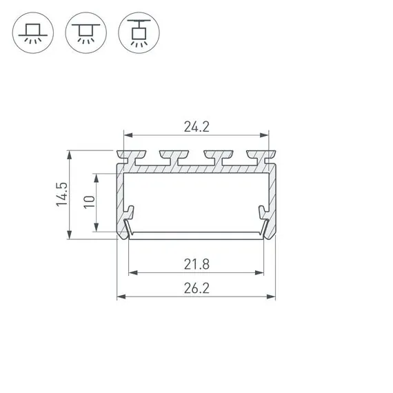 Arlight 027737 Профиль PLS-LOCK-H15-2000 ANOD (Arlight, Алюминий) 027737, изображение 5