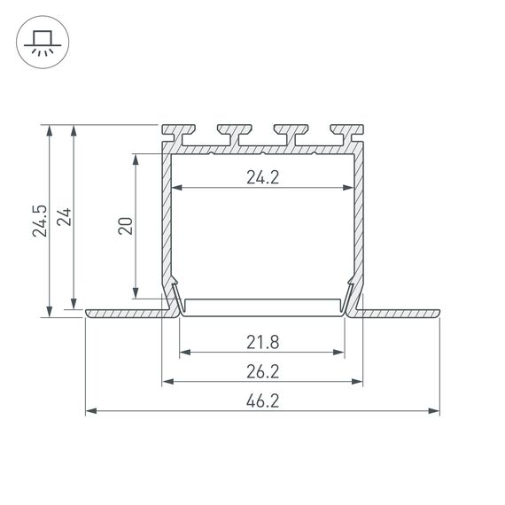 Arlight 016447 Профиль PLS-LOCK-H25-FM-2000 ANOD (Arlight, Алюминий) 016447, изображение 6