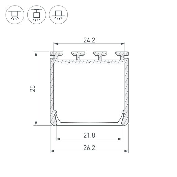 Arlight 016386 Профиль PLS-LOCK-H25-2000 ANOD (Arlight, Алюминий) 016386, изображение 7