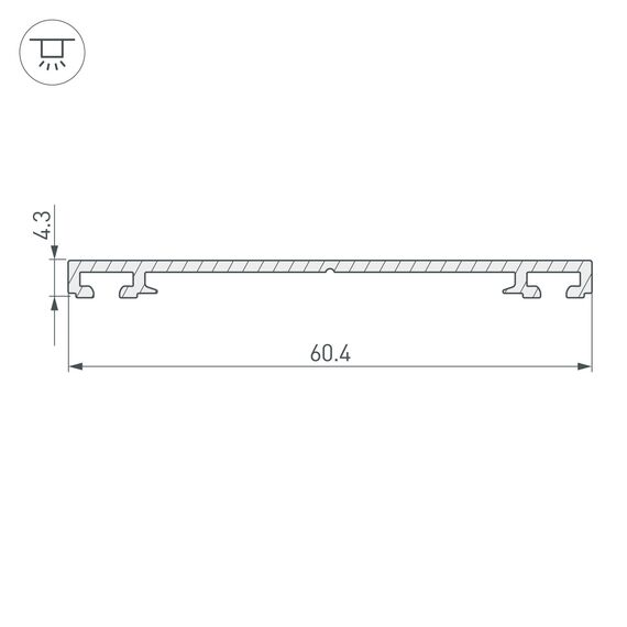 Arlight 019869 Профиль-держатель PHS-3X-BASE-H4,3-2000 ANOD (Arlight, Алюминий) 019869, изображение 3