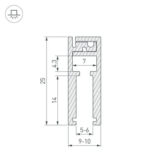 Arlight 019193 Профиль LUS-GLASS-56-2000 ANOD (Arlight, Алюминий) 019193, изображение 6