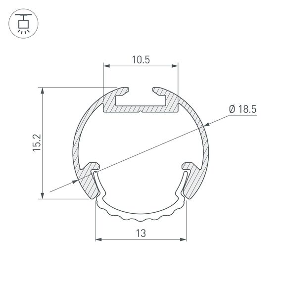 Arlight 025482 Профиль ROUND-D18-2000 ANOD (Arlight, Алюминий) 025482, изображение 5