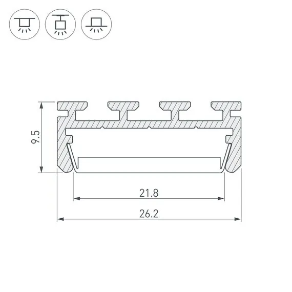Arlight 016397 Профиль PLS-LOCK-2000 ANOD (Arlight, Алюминий) 016397, изображение 5