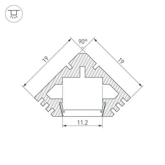 Arlight 012053 Профиль PDS45-T-2000 (Arlight, Алюминий) 012053, изображение 5