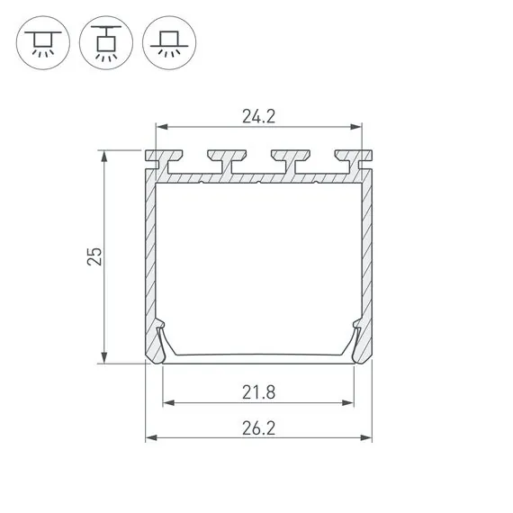 Arlight 016386 Профиль PLS-LOCK-H25-2000 ANOD (Arlight, Алюминий) 016386, изображение 8