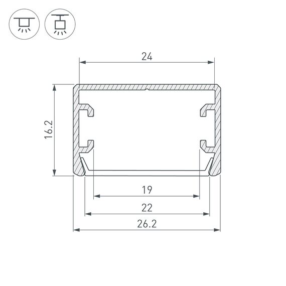 Arlight 033224 Профиль PLS-LOCK-H16-SMT-2000 ANOD (Arlight, Алюминий) 033224, изображение 6
