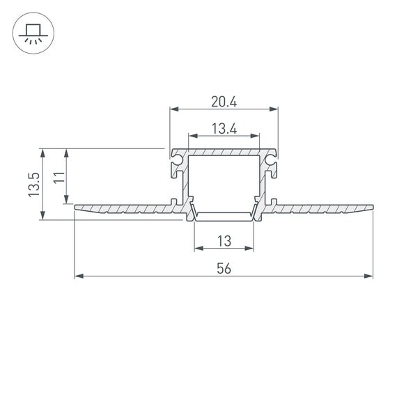 Arlight 045497 Профиль PDS-F-HIDE-3000 (Arlight, Алюминий) 045497, изображение 6